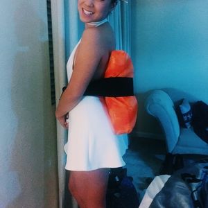 Large Salmon costume with belt and headpiece